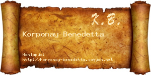 Korponay Benedetta névjegykártya